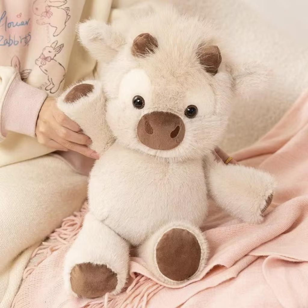 Kawaii Highland Cattle Plush Toy 45Cm Huggable Running Cow Stuffed Animal Made With Premium Soft Fabric Calf Soothing Companion