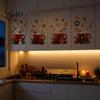 Cartoon Christmas Drink Mug Stickers 2Pcs Hot Drinks Wall for Kitchen Cabinets, Self-Adhesive Art Reusable Holiday Refrigerator Decals Decor,