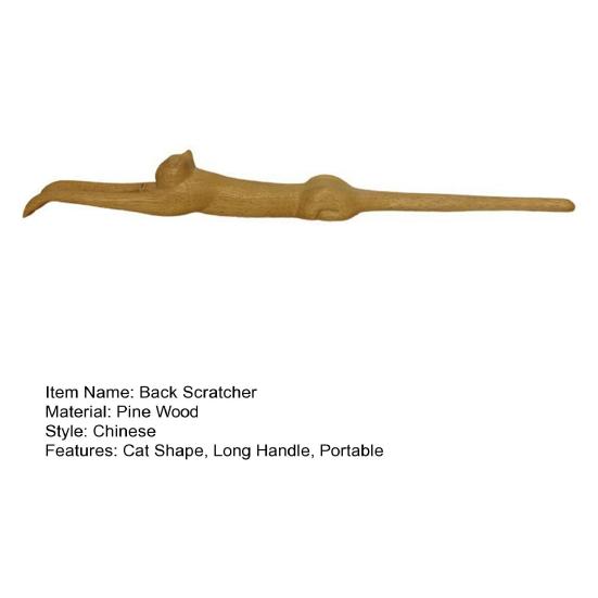 Dřevěné drbátko na záda pro kočky Přenosné Tvar zvířete Dlouhá rukojeť Těžko dostupná místa Úleva od svědění Drbátko na záda Masážní přístroj