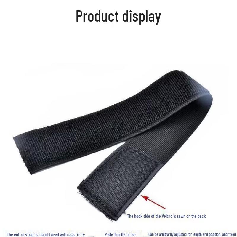 Ziyi 2-Pack Black Elastic Hook and Loop Straps