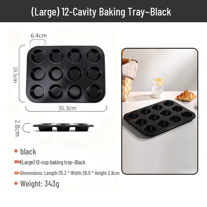 Non-stick Carbon Steel Muffin & Cake Mold (4/6/9/12 Cups)