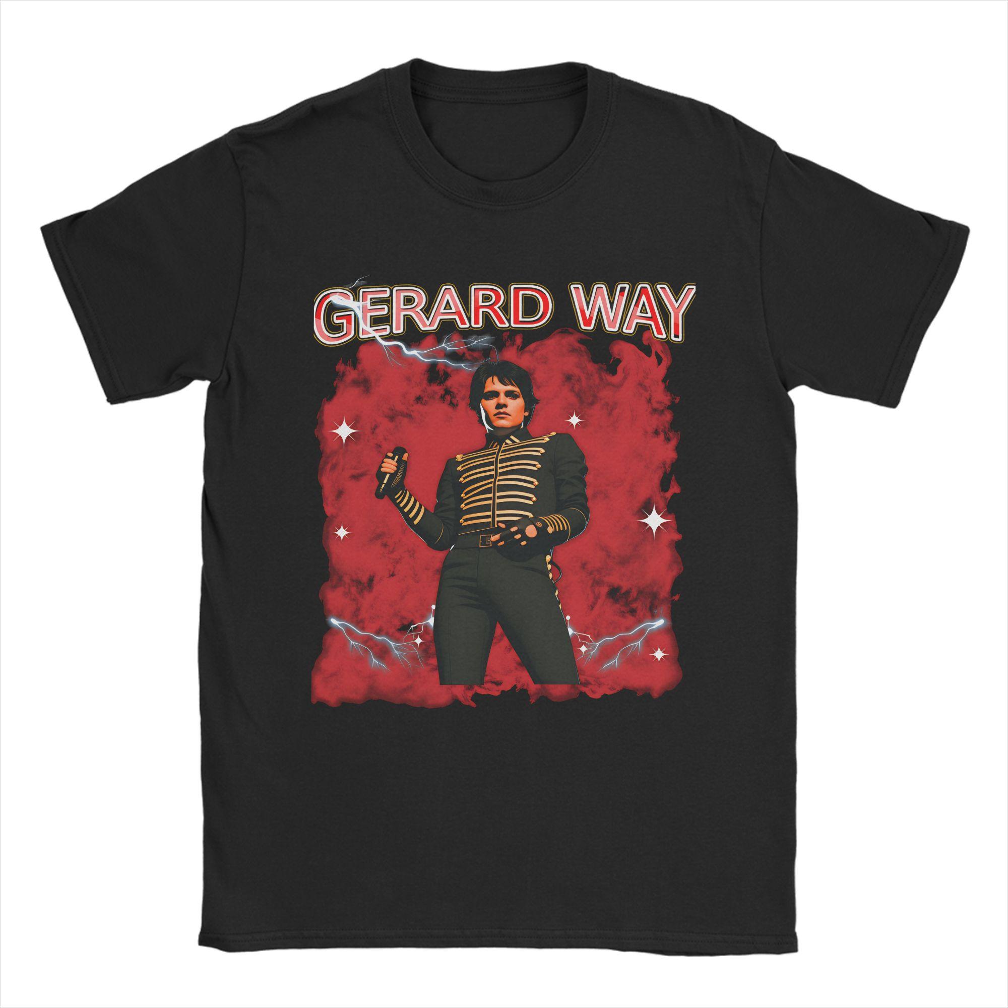 

Mens Gerard Way T Shirts MCR 100 Cotton Tops Casual Short Sleeve Round Neck Tee Shirt Printed TShirts S