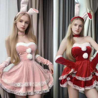 Sensational Bunny Girl Holiday Costume - Chic New Year & Christmas Party Dress