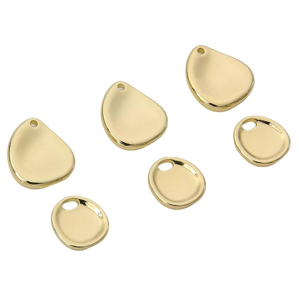 Copper Concave Irregular Oval Pendant For DIY Jewelry Making Craft Accessories