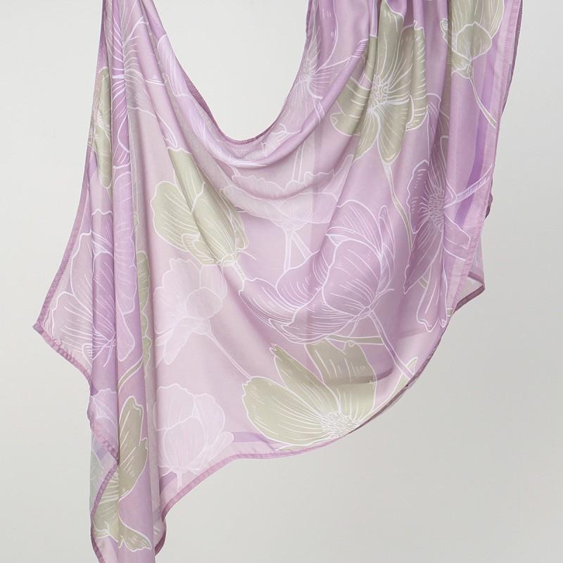 Ins Style Printed Thin Gauze Scarf Personalized All-match Sunscreen Large Shawl Long Women's Headscarf