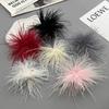 SHIXIN 6 Colors Vintage Colorful Large Feather DIY Brooch Accessory Handmade Corsage Brooches Suit Pants Pins Clip Women Jewelry