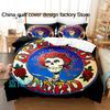 Hip Hop Skull Grateful Dead Bedding Set Single Twin Full Queen King Size Bed Set Adult Kid Bedroom Duvetcover Sets Anime