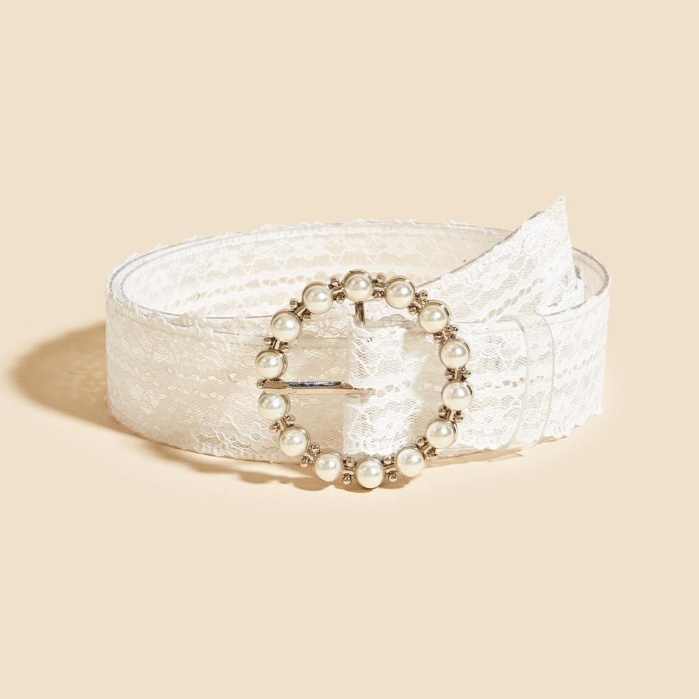 

Linen-cotton Floral Lace Waist Belt Punk Style Women s White Belt Fashion Lace Hollow Belt Gifts B