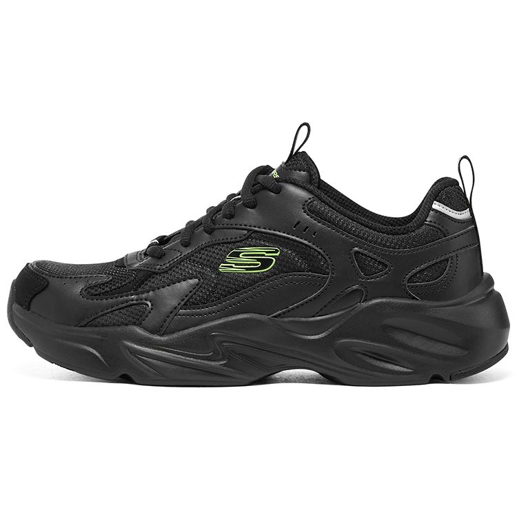 Skechers Sport DLites Удобные Универсальные Низкие Повседневные Кроссовки Женские Черно-Зеленые 896270-BBK 40