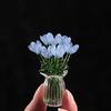Mini Glas Blumen Dekoration Handgeblasen Kunstkristall Pflanzen Kleine Blumenvase Schmuckstück für Muttertag Geburtstagsgeschenke