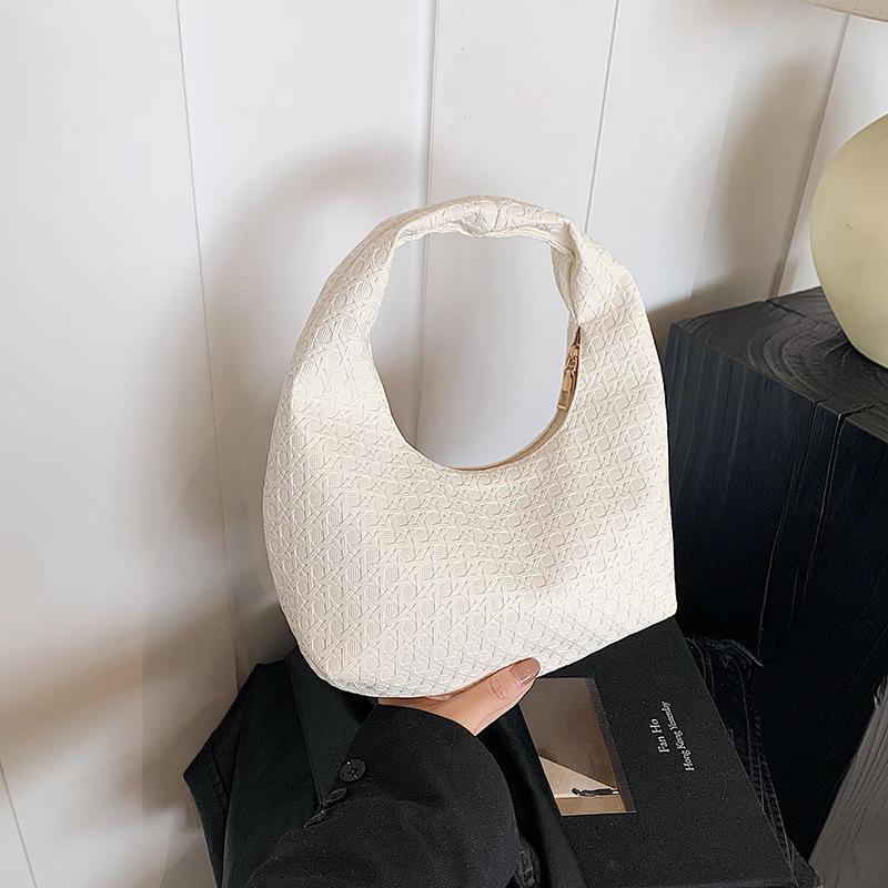 

Fashion Woven Rhombus Fashion Large Capacity Casual Retro Casual Fashion Underarm Support Shoulder Bag белый