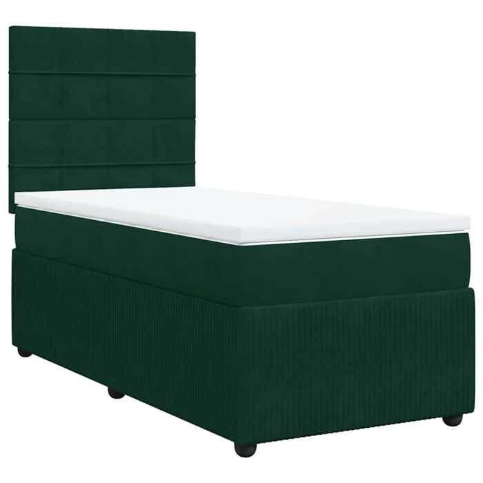 Maison Exclusive - Sommier à lattes de lit avec matelas Vert foncé 100x200 cm