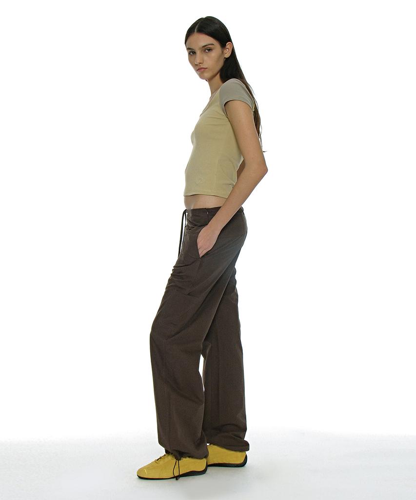 PARTIMENTO WOMEN Cut-Out Scoop Neck Short Sleeve Tee_Lemon