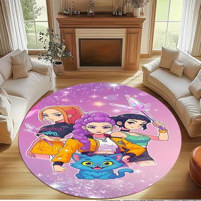 Singer Print Round Rug, Washable Floor Carpet, For Entryway Dorm Laundry Room Office Study, Home Decor Birthday Christmas Gift