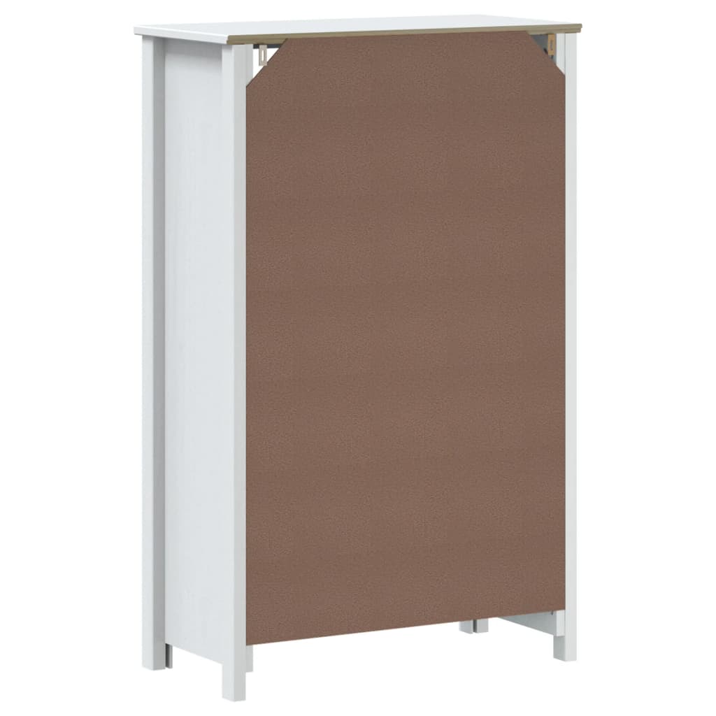 BERG Bathroom Cabinet in White 27.8 x 13.4 x 43.3 in (69.5 x 34 x 110 cm) Solid Pine Wood