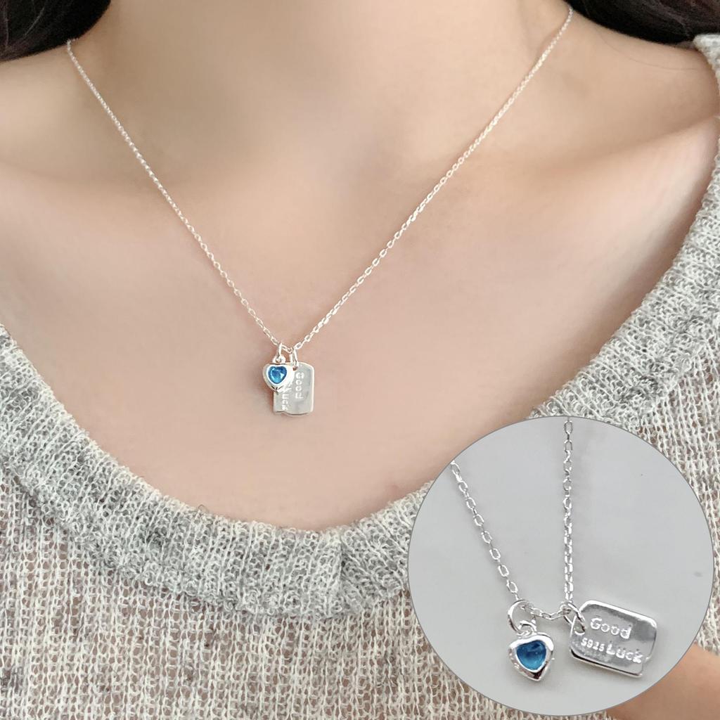 Korean S925 Silver-Plated Water Drop Necklace: Elegant, Retro, Creative Clavicle Chain for Women