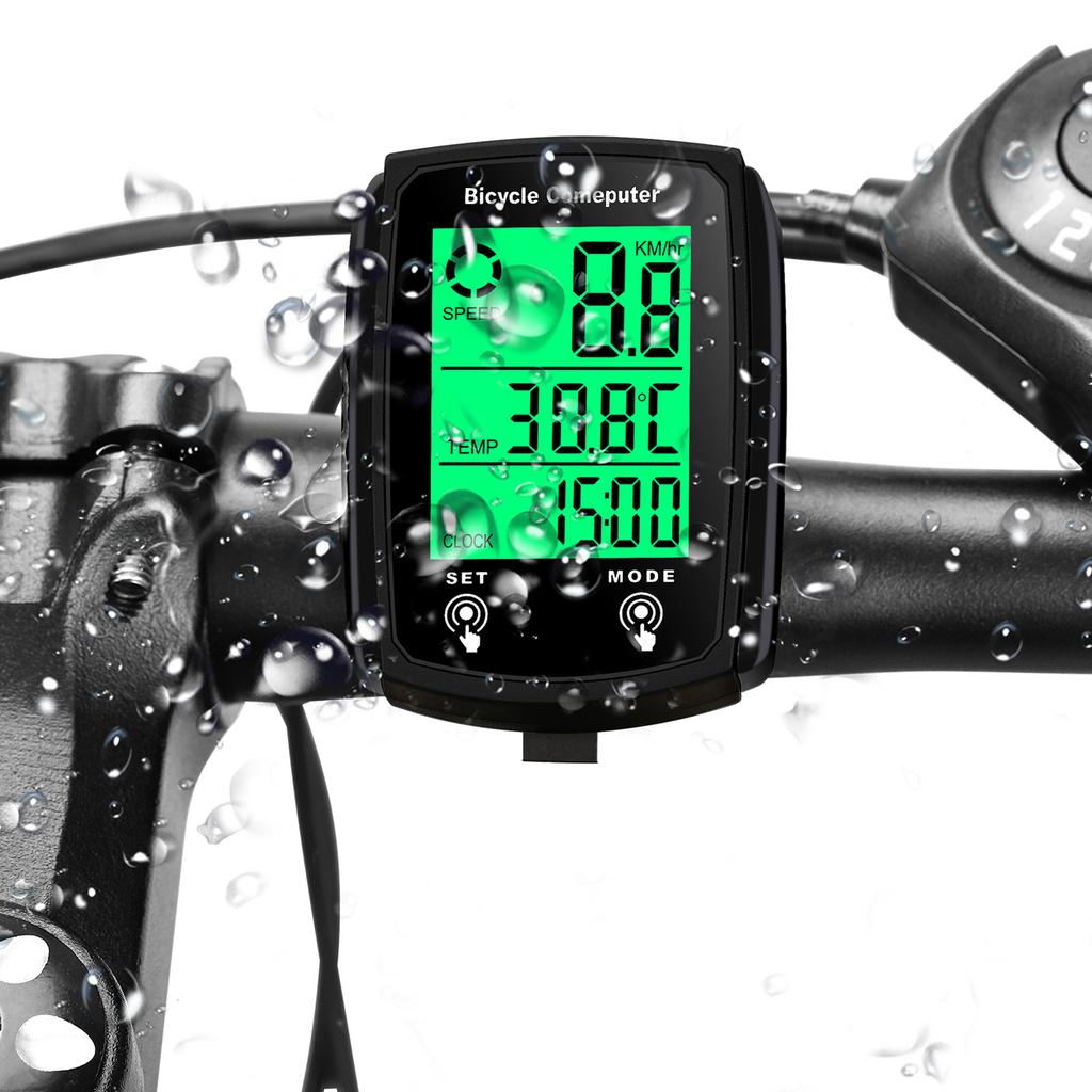 Wired Bike Computer 19 Functions Touch Bike Speedometer Odometer Waterproof Bicycle Computer with Backlight