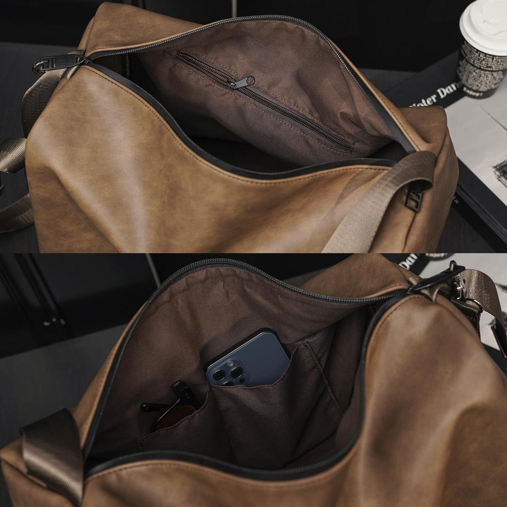 TsujiYa Boston Bag for Men and Shoulder PU Crossbody Large Perfect for the School A4 Golf Sports YH3520 Women, Bag, Leather, Bag, Capacity, Gym,