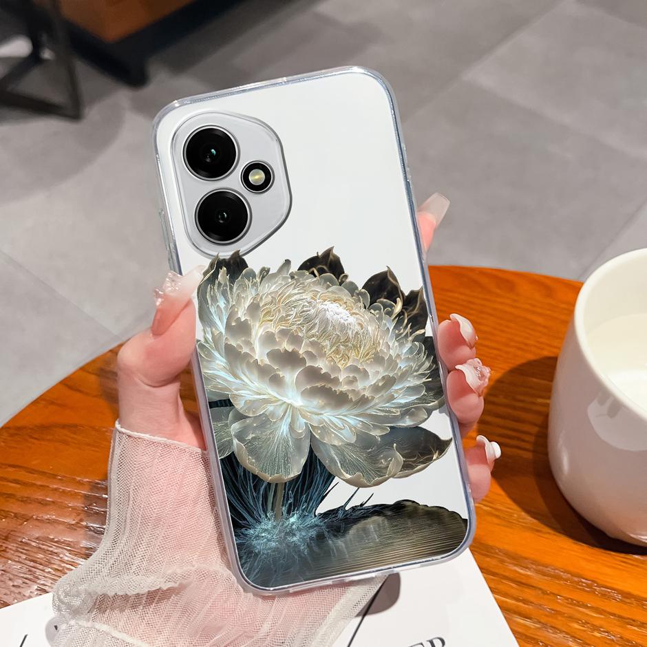 For Honor 400 Pro Lite 5G Case Pretty Flowers Transparent TPU Bumper Protective Cover For Honor400Pro Fundas Honor400Lite Coque
