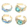 Inspirational Oceans Rings Adjustable Waving Designs in Silver Elegant Gifts for Women Ladies Sturdy Resin Craftsmanship