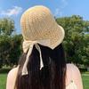 Summer Breathable Straw Hat With Wide Brim And Mesh Design For Beach And Sun Protection