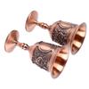 2pcs Brass Vintage Wine Glasses Red Bronze Retro Metal Chalices  Decorative Display