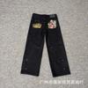 Vescartes Gefallener Engel Bestickte Jeans Locker Gerades Bein Vintage Hose Herren Damen