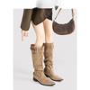 Nischenschuhe, Spitz zulaufende High-Heel Stiefel, Retro Stiefel, Dicke Absatz-Langstiefel für Damen