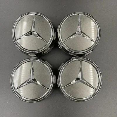 AABHZ1 4pcs 75mm Car Wheel Center Cover for Mercedes Benz Logo A45 CLA45 C63 GLA45 G63 Emblem Car Hub Caps Decoration A0004000900