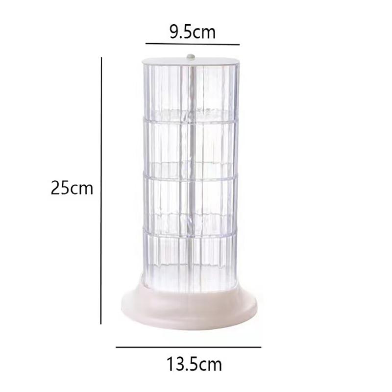 Rotating Jewelry Box Display Stand Organizer Earrings Necklace Ring Storage Box Cotton Pad Makeup Cotton Swabs Organizer