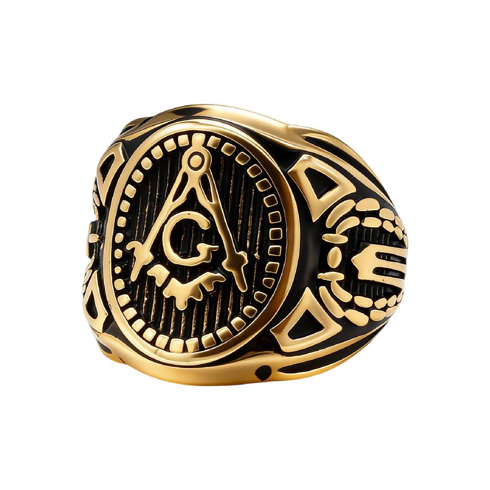 2026 European and American Men's Jewelry Personalized Retro Oval Ring
