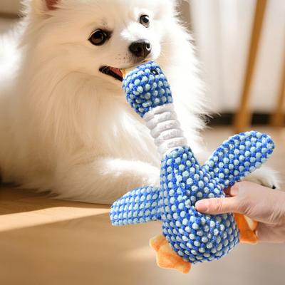 Giocattolo per la Dentizione del Cane Giocattolo da Masticare Oca Selvatica Giocattolo per Cani con Stimolazione Mentale e Squeaker Tessuto Resistente Giocattolo per Alleviare il Dolore della Dentizione del Cucciolo