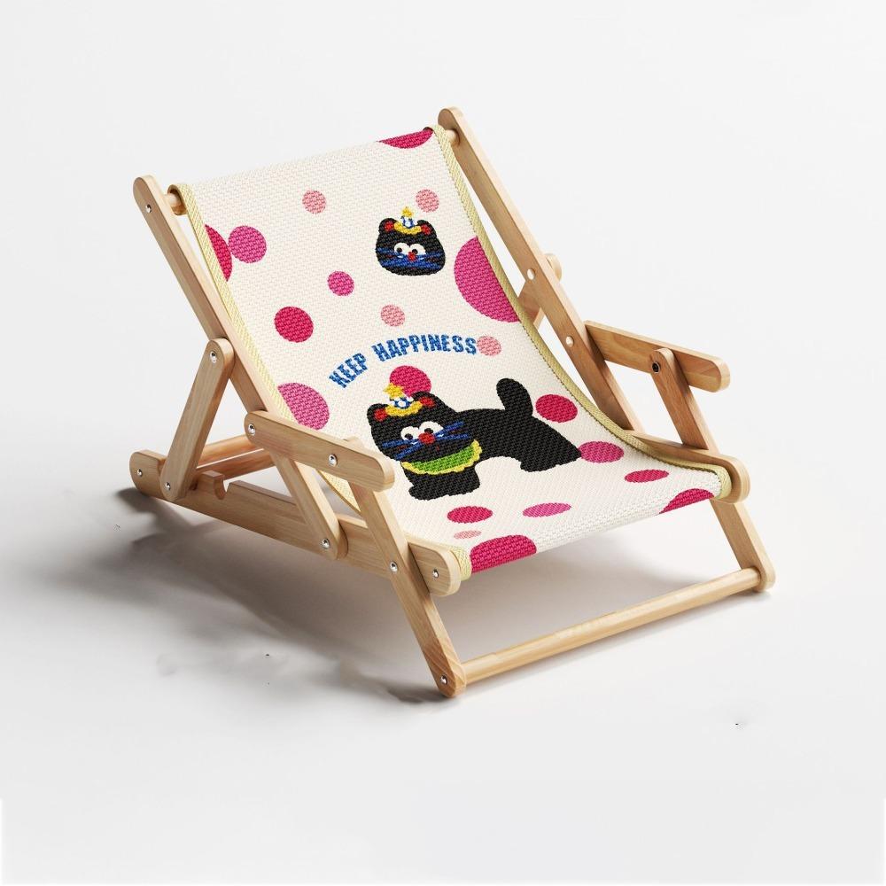 

Foldable Cat Scratcher Solid Wood Cat Rocking Chair Durable Pet Sofa Bed Cat Climbing B