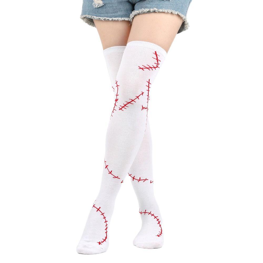 Cotton Knee High Socks Halloween Fingerless Gloves New Halloween Stocking Socks