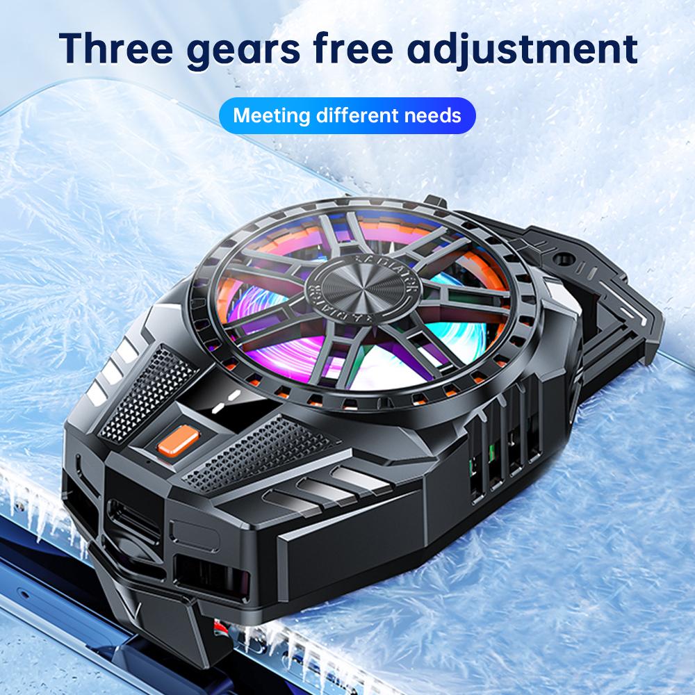 X119RGB Magnetic Back Clip Radiator Live Game Cooling Semiconductor Digital Display Mobile Radiator Cooling Mobile Fan