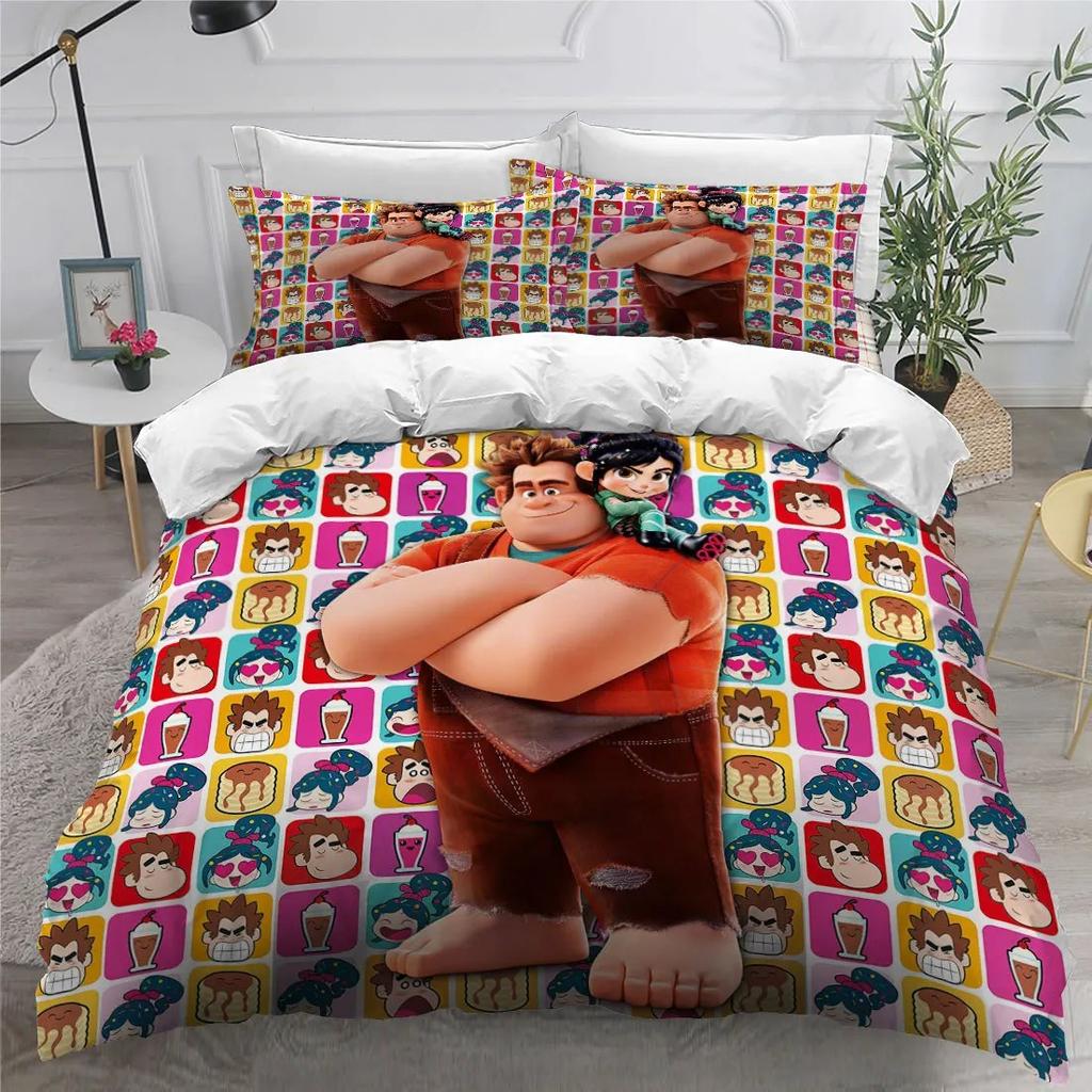 Wreck-It Ralph Quilt Pillowcase Duvet Cover Set Hd Comforter Cover For Kids Bedding Sets Bedclothes Bedroom Decor