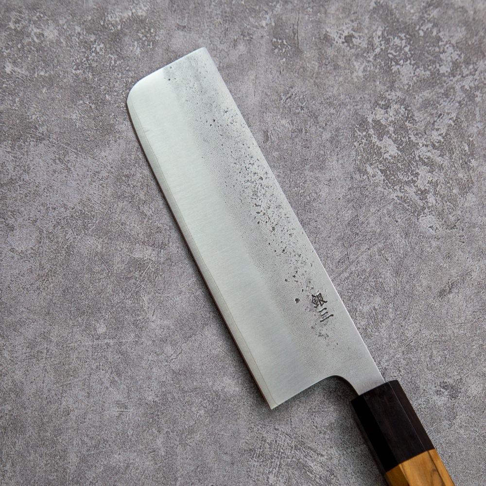 6.3 Inch Nakiri Knife Stainless Silver Steel No. 3 Blade Olive Wood Handle Sharp Chef Cleaver Slicing Japanese Kitchen Knife