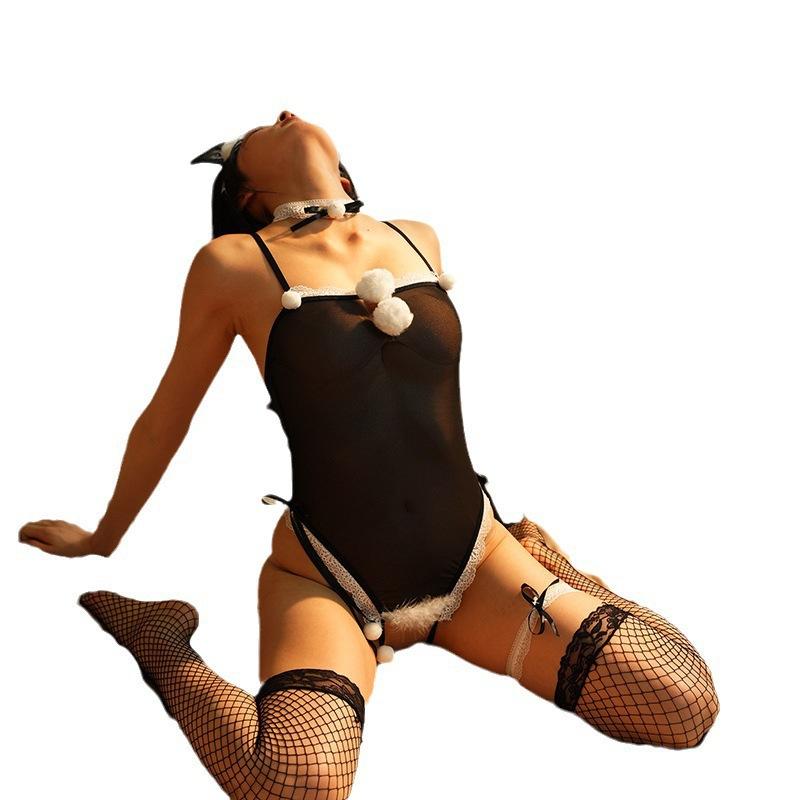 Sexy Female Seduction Sexy Open Cosplay Bunny Uniform Suit Maid Plus Size Pajamas