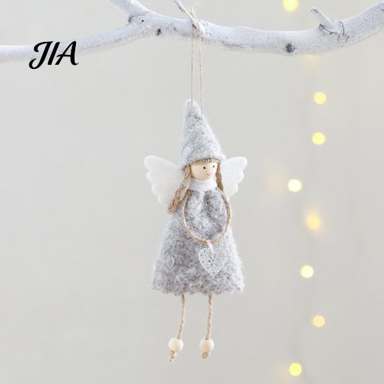 Soft Texture Home Decor Christmas Angel Doll Decoration, Plush Fairy Girl Pendant, Tree Hanging Decorative Garlands for Windows Ornament Winter