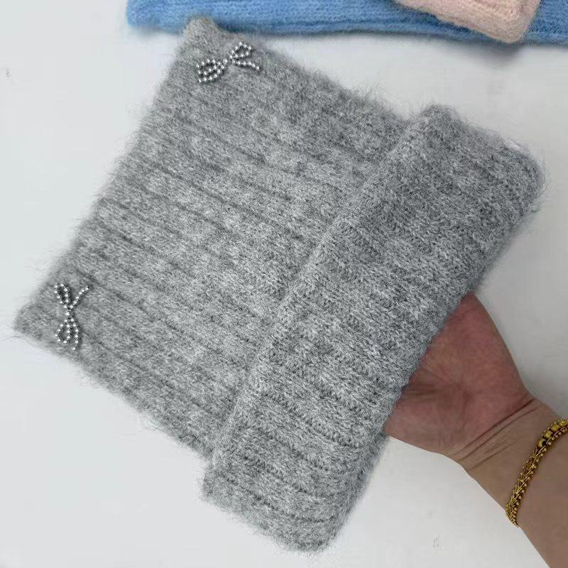 Korean Cute Cat Ear Wool Hat for Women In Autumn and Winter New Windproof Warm Pullover Hat Big Head Circumference Pile Hat Trendy