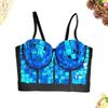 Crop Top yushutiff Pailletten Korsett BH Kokette Kleidung Rave Festival Outfits Weiblich Sommer Party Nachtclub Bustier Ärmellose Westen