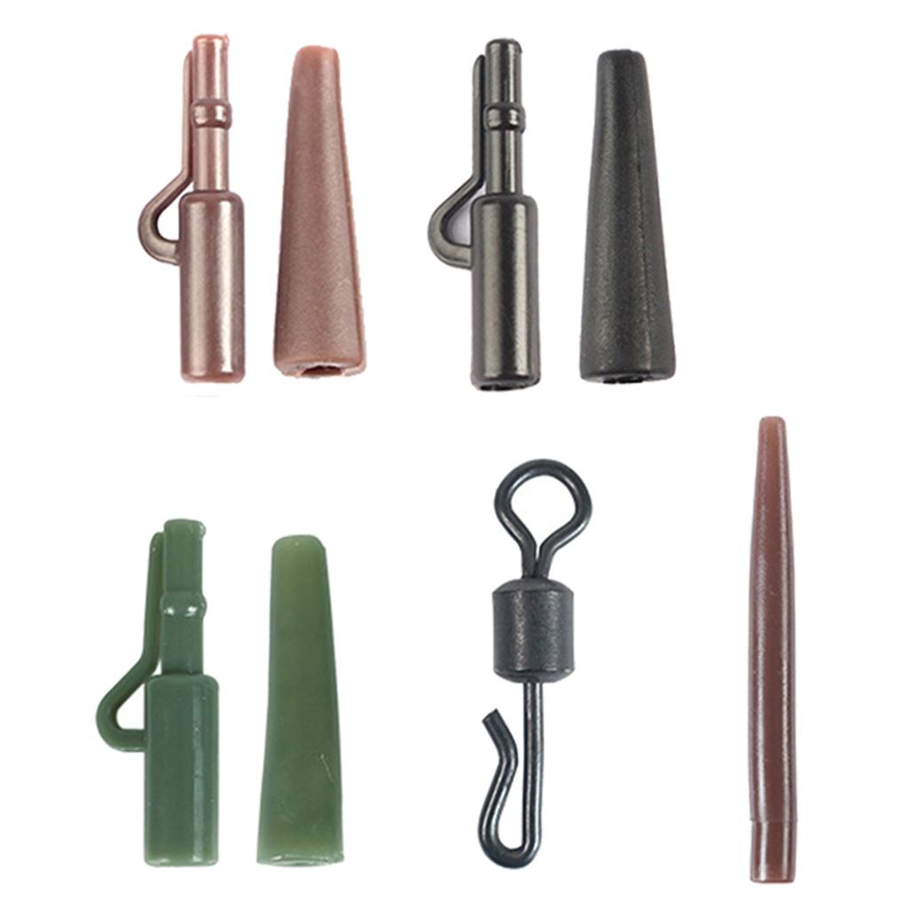 120Pcs Carps Fishing Tackle Set Fishing Accessory Set Including Carps Hook Quick Changes Swivels Anti-Tangles Sleeves