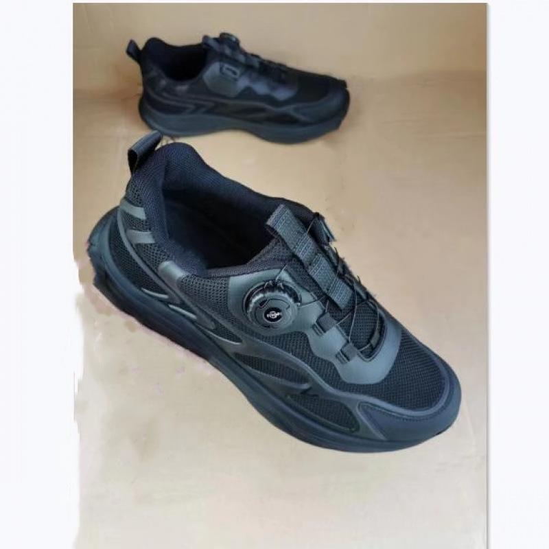 

Men s shoes spring and autumn automatic buckle training shoes waterproof and anti-puncture ultra-light wrist guard training low-top military 46 чёрный