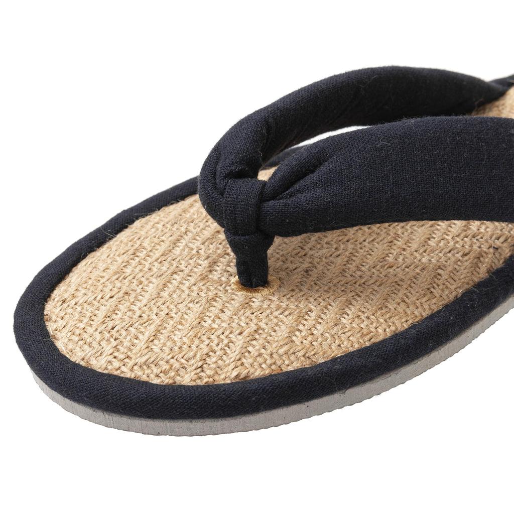 zenHome Jute Hemp Thong Room Room Fits Tatami Solid Sizes Slippers, Sandals, Shoes, Mats, Color, Unisex, Black, 26.5-28cm