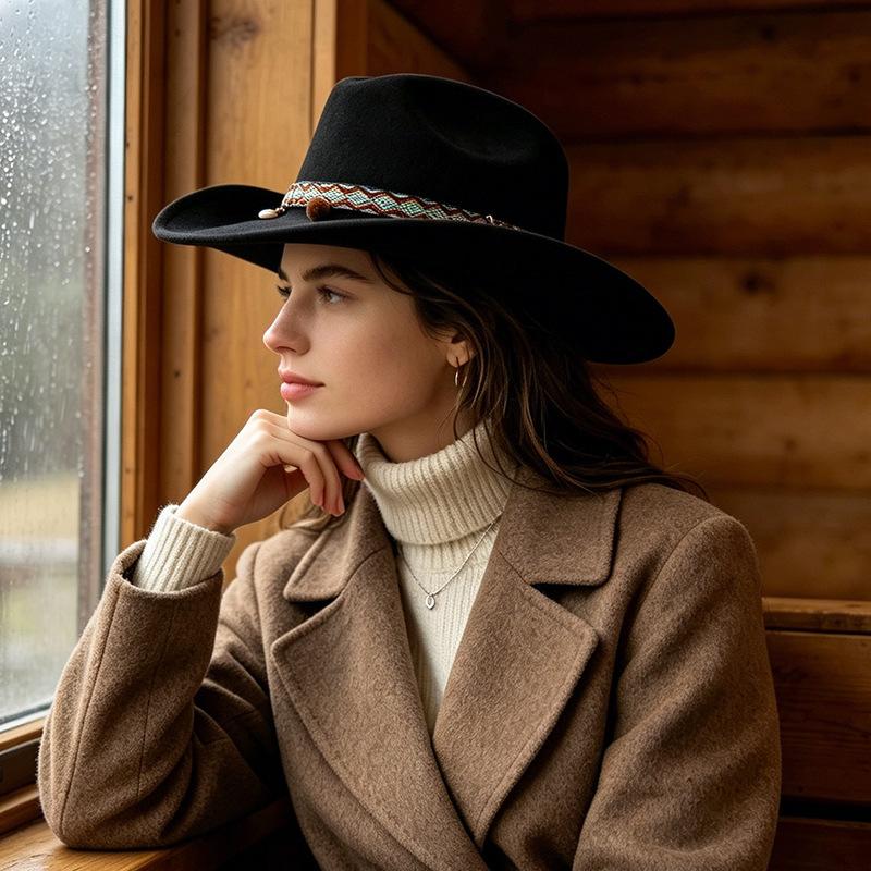 Women S Vintage Western Style Wide Brim Sun Protection Hat