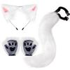 Halloween Party Fox Tail Fox Ears Set Plus Cute Paw Gloves Cosplay Animation Exhibition Character Handmade Plush Props