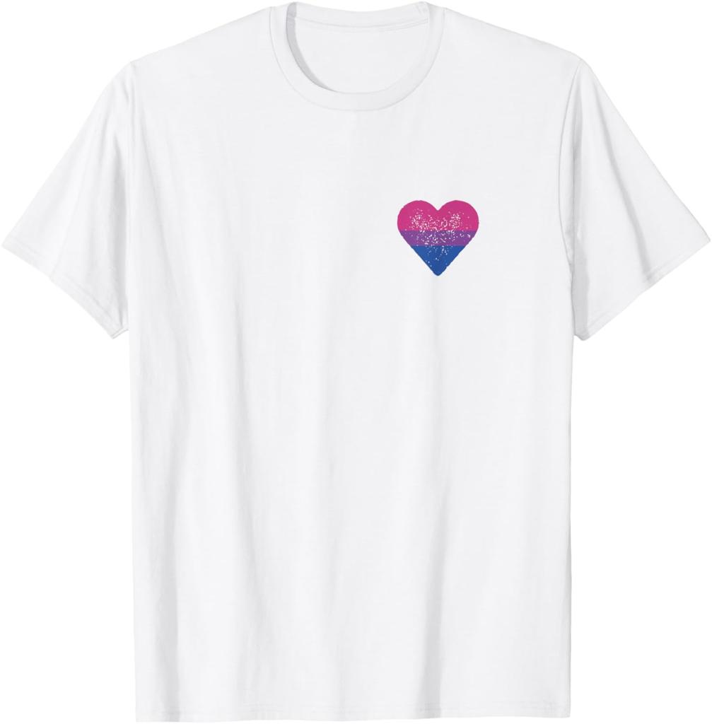 Bisexual Heart Bisexual Love Flag LGBTQ Pride Gift T-shirt Unisex Casual Fashion Loose Top Y2K Streetwear