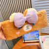 Soft Fluffy Rilakkuma Style Plush Storage Box Cute Bear Desk Organizer Adorable Storage Basket Korilakkuma Girls Room Decor Gift