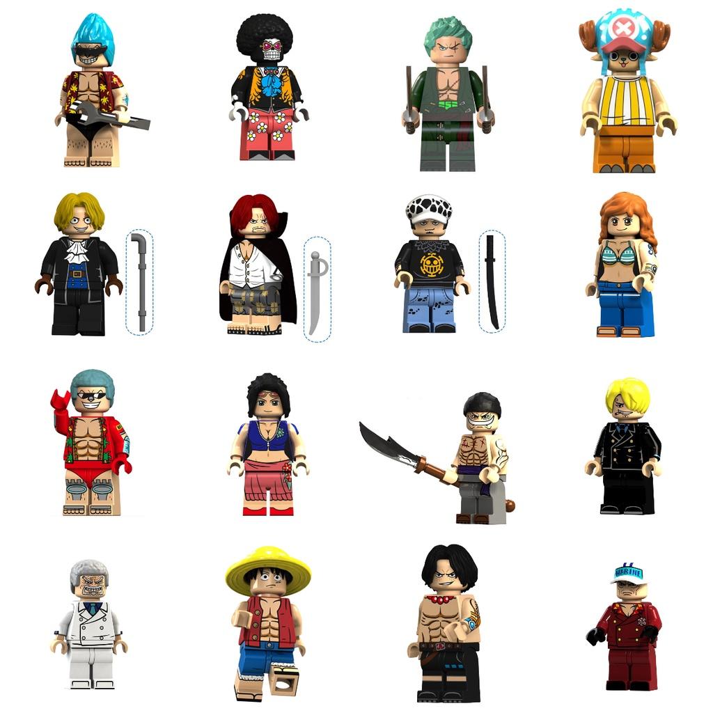 Set aus 15 One Piece Piraten-Bausteinen Chopper Luffy Zoro Robin Franky und mehr!