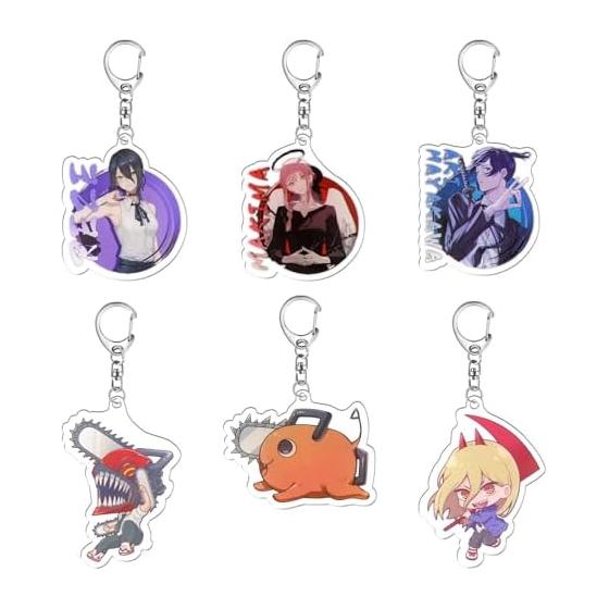 Fantasyon Makima Reze Denji Aki Hayakawa Acrylic Keychain Charm for Keys, Bags, Cars - Anime Merchandise Gift